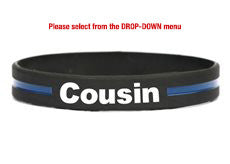 Thin blue line bracelets for mom, dad, wife, husband, son, daughter, brother, sister, grandpa, grandma, girlfriend, cousin –get the family pack & save