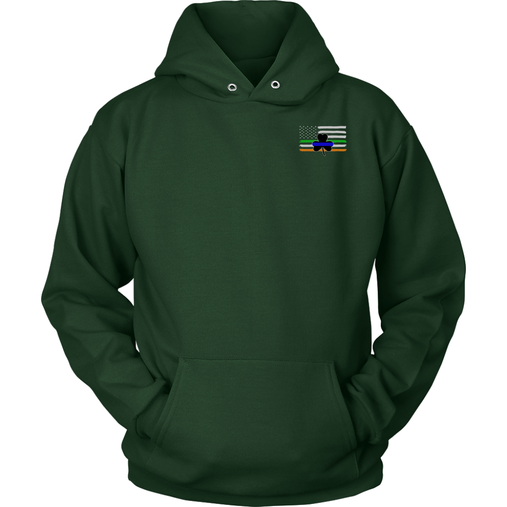 Thin Blue Line Shamrock Distress Irish Flag Shirts & Hoodies