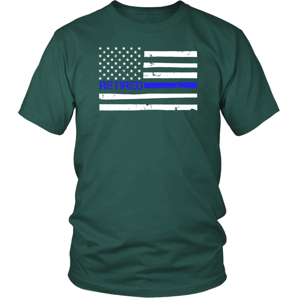 Thin Blue Line Flag Retired Shirts and Hoodies