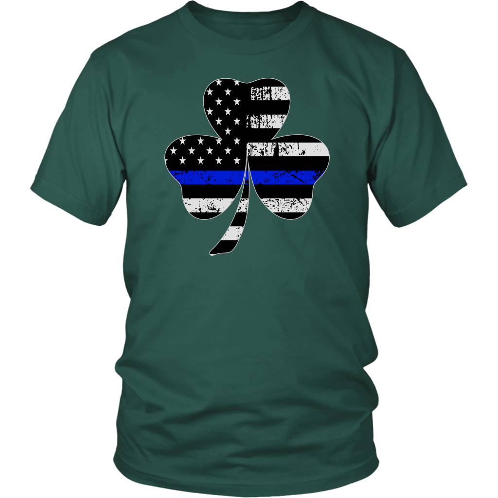 Shamrock Thin Blue Line Flag Shirt
