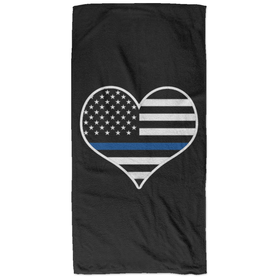 Thin Blue Line Heart Hand Towel - 15x30