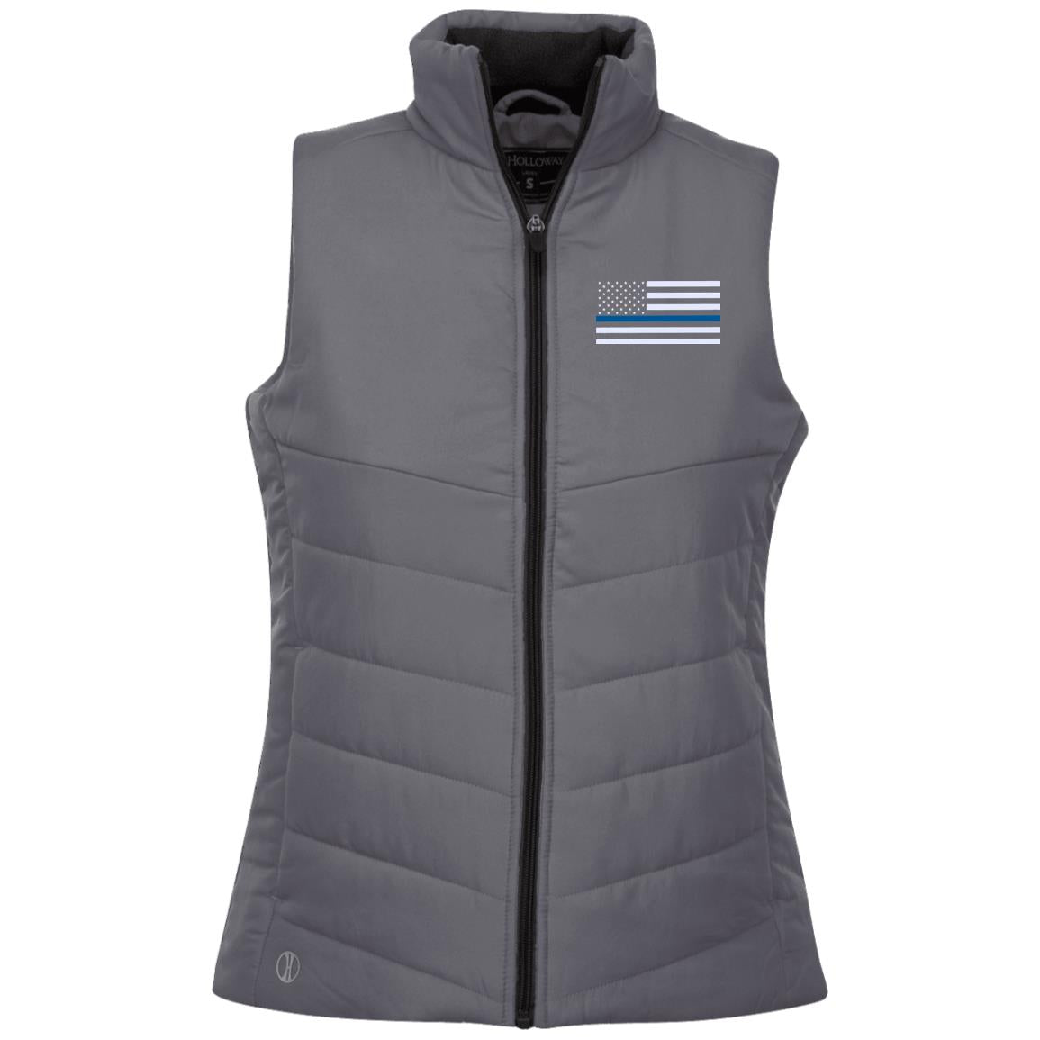 Ladies' Holloway Thin Blue Line American Flag Embroidered Vest