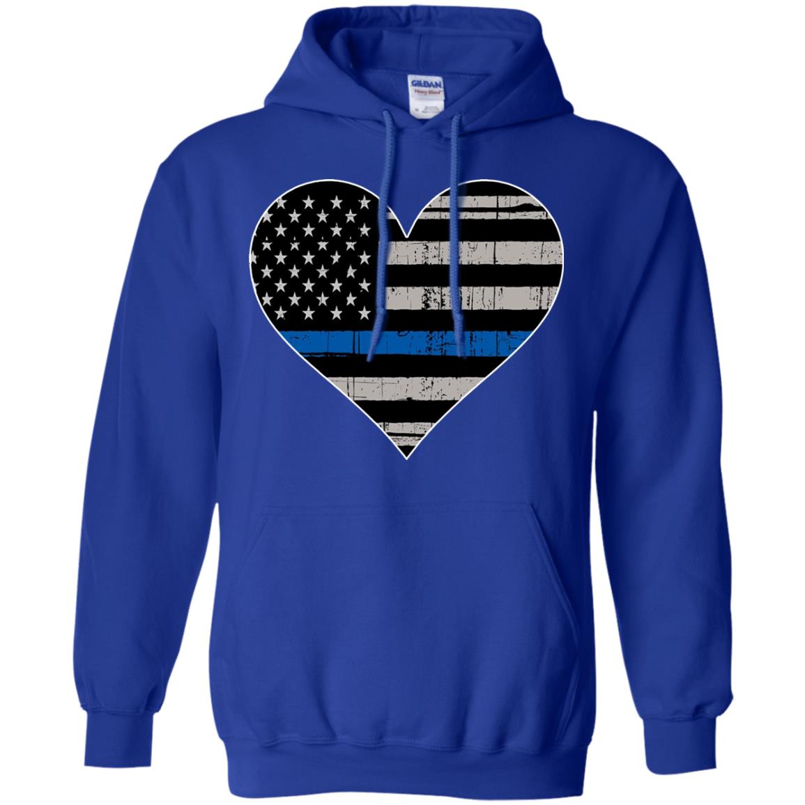 Thin Blue Line Flag Heart Shirts & Hoodies