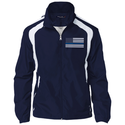 Thin Blue Line Jacket - American Flag - Navy and White