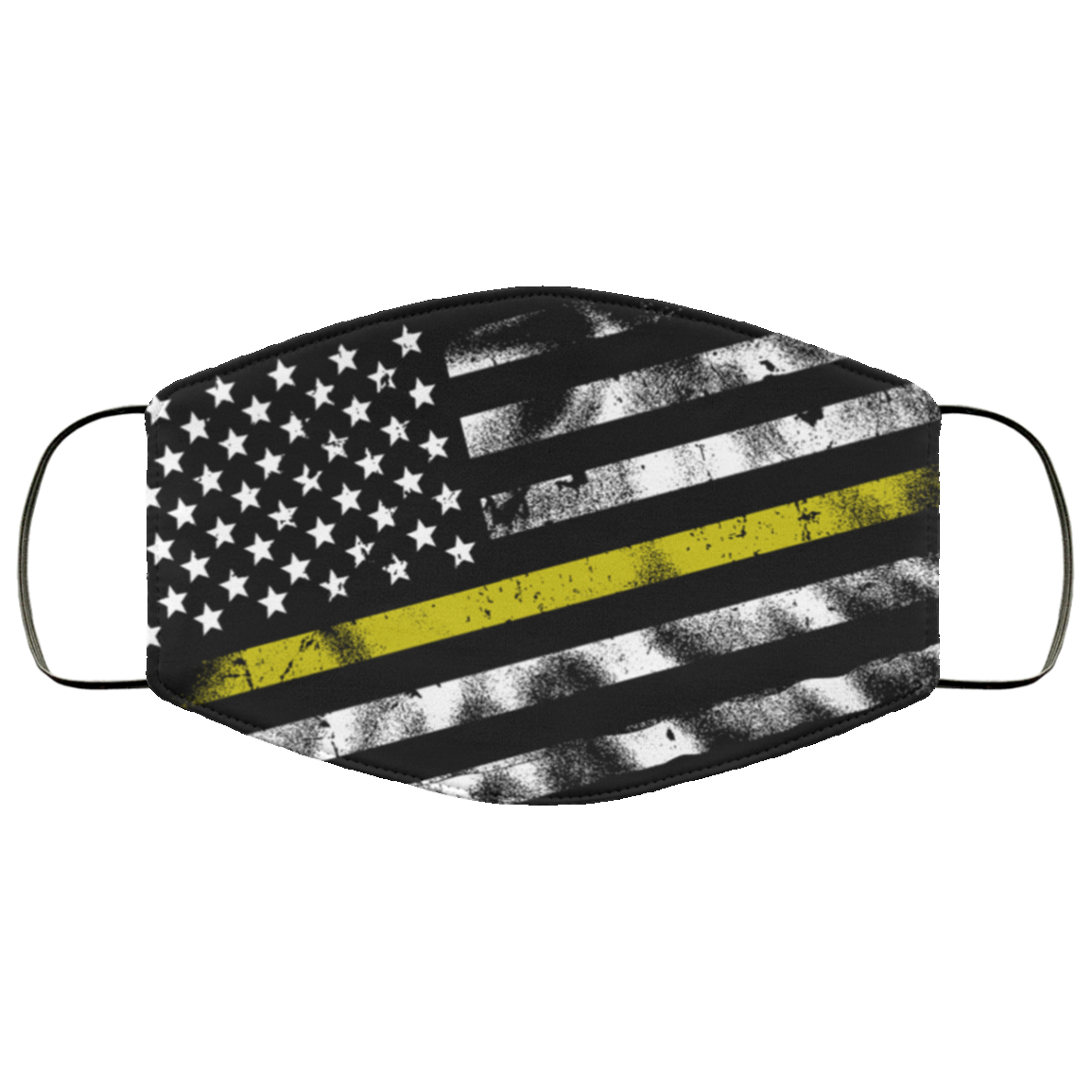 Dispatcher - Thin Gold Line Flag Face Mask