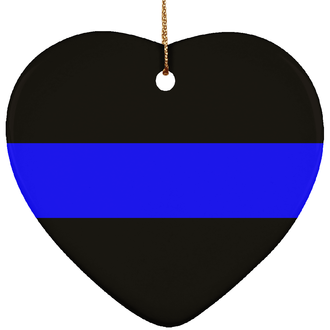 Thin Blue Line Ceramic Ornament - One Sided