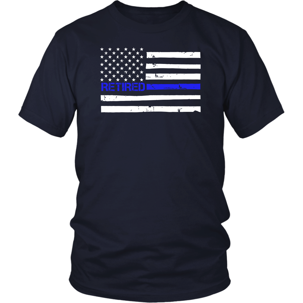 Thin Blue Line Flag Retired Shirts and Hoodies