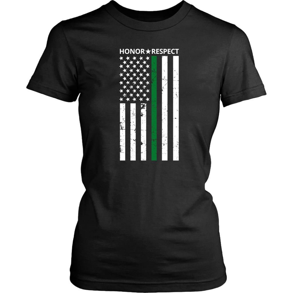 THIN GREEN LINE FLAG HONOR RESPECT SHIRTS AND HOODIES