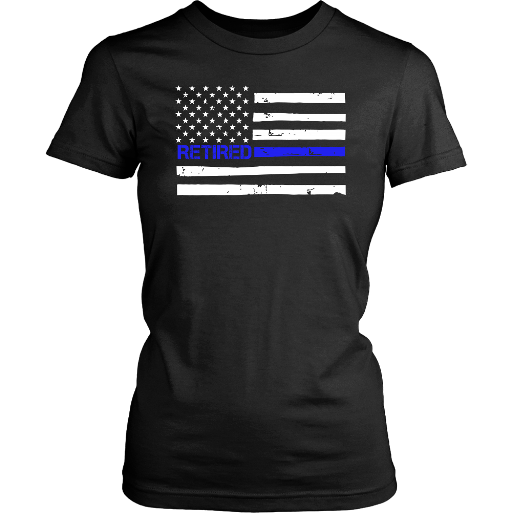 Thin Blue Line Flag Retired Shirts and Hoodies