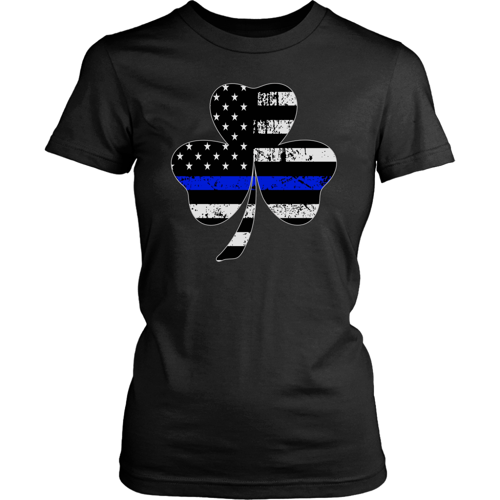 Shamrock Thin Blue Line Flag Shirt