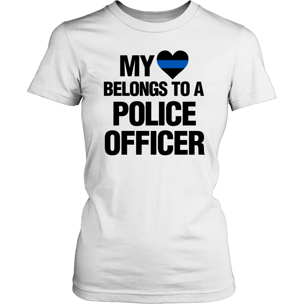 My Heart Belongs To A Police Officer Shirts Hoodie