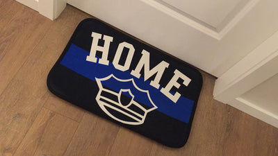Unique Thin Blue Line "HOME" doormat