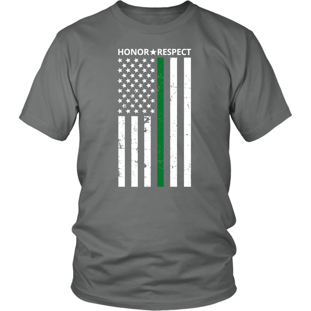 THIN GREEN LINE FLAG HONOR RESPECT SHIRTS AND HOODIES