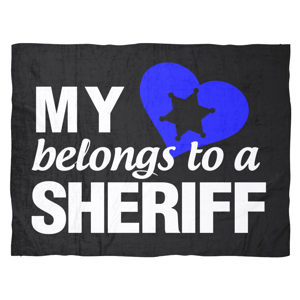 My Heart Belongs To A Sheriff Fleece Blanket