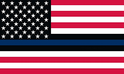 Thin Blue Line Inspired American Flag - American Flag with Blue Line