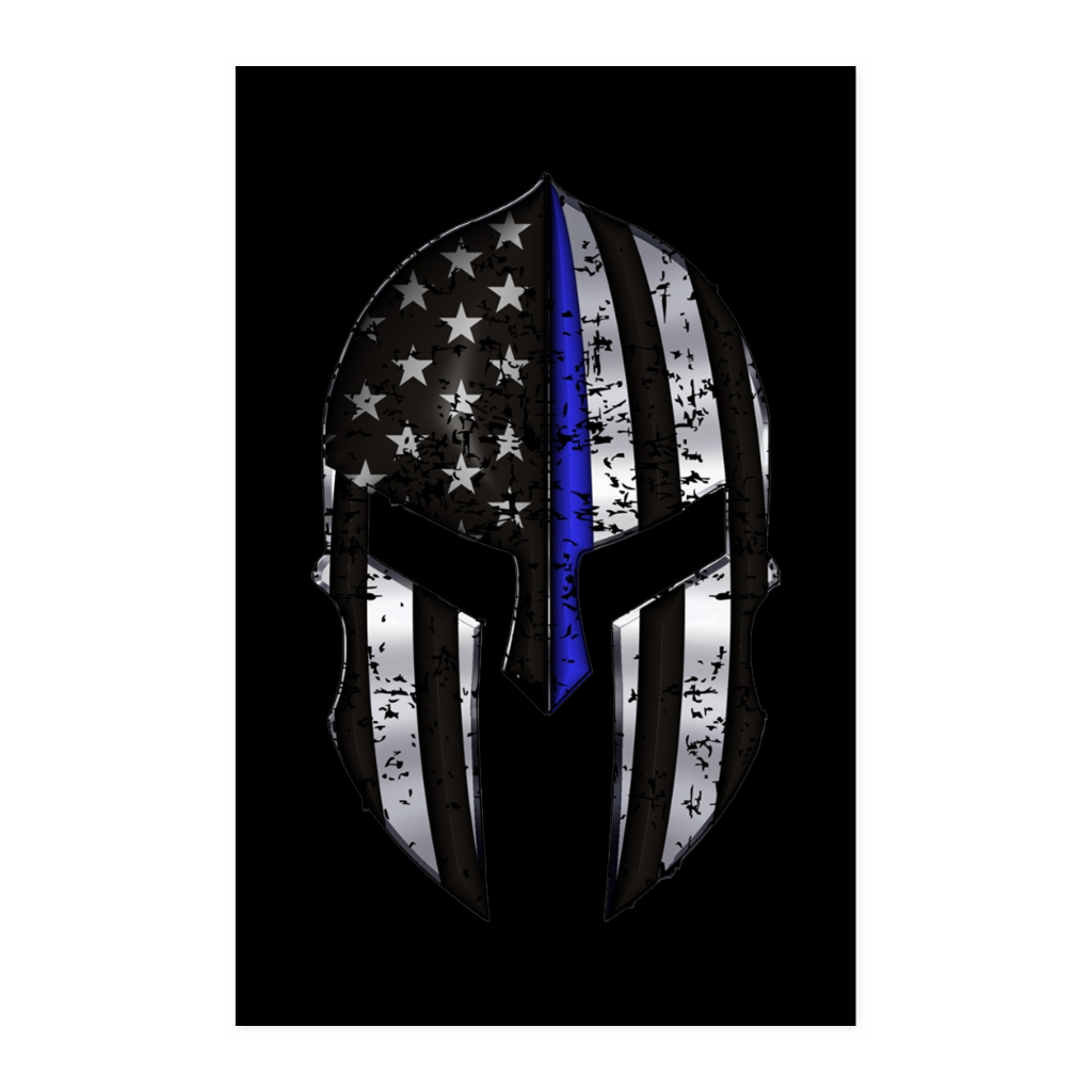 Spartan - Thin Blue Line Flag Poster