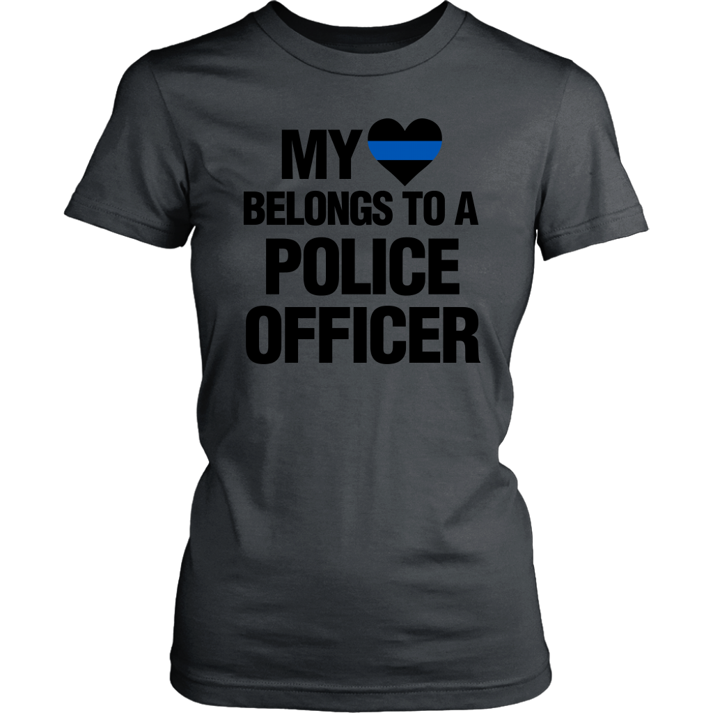 My Heart Belongs To A Police Officer Shirts Hoodie
