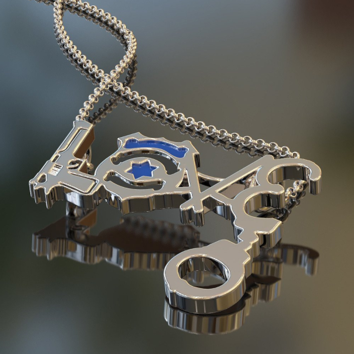 Limited Edition Police LOVE Necklace - 0.925 Sterling Silver
