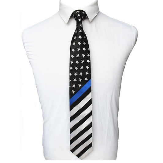 Thin Blue Line American Flag Tie