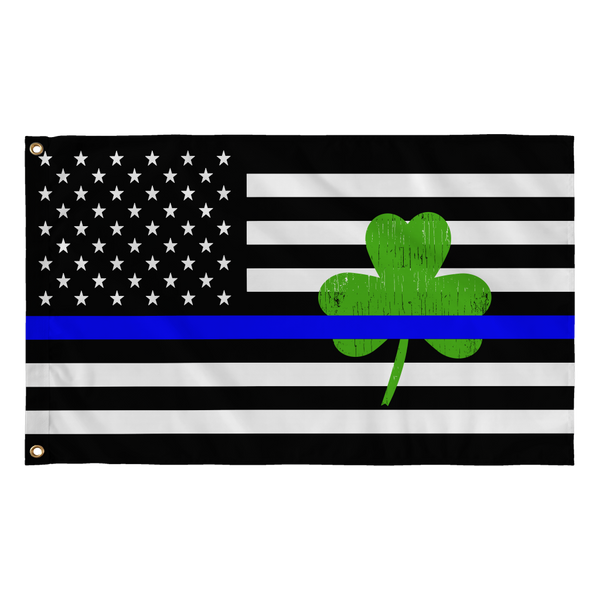 Thin Blue Line Shamrock Flexfit (Black) S/M