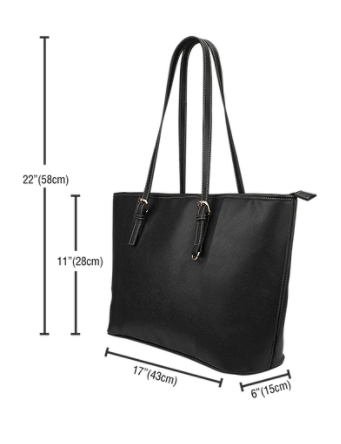 Thin Blue Line Large Leather Tote Bag