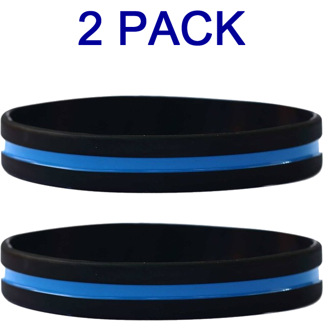 Thin Blue Line Silicone Bracelet