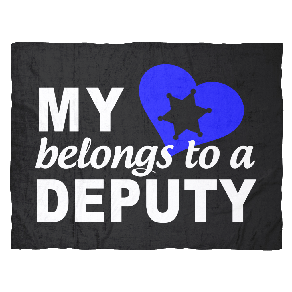 My Heart Belongs To A Deputy Fleece Blanket