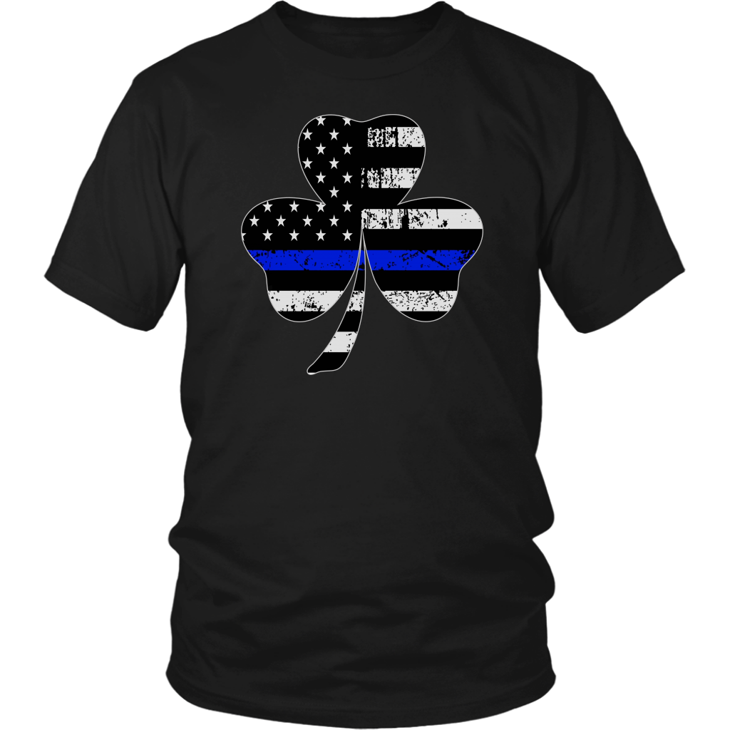 Shamrock Thin Blue Line Flag Shirt