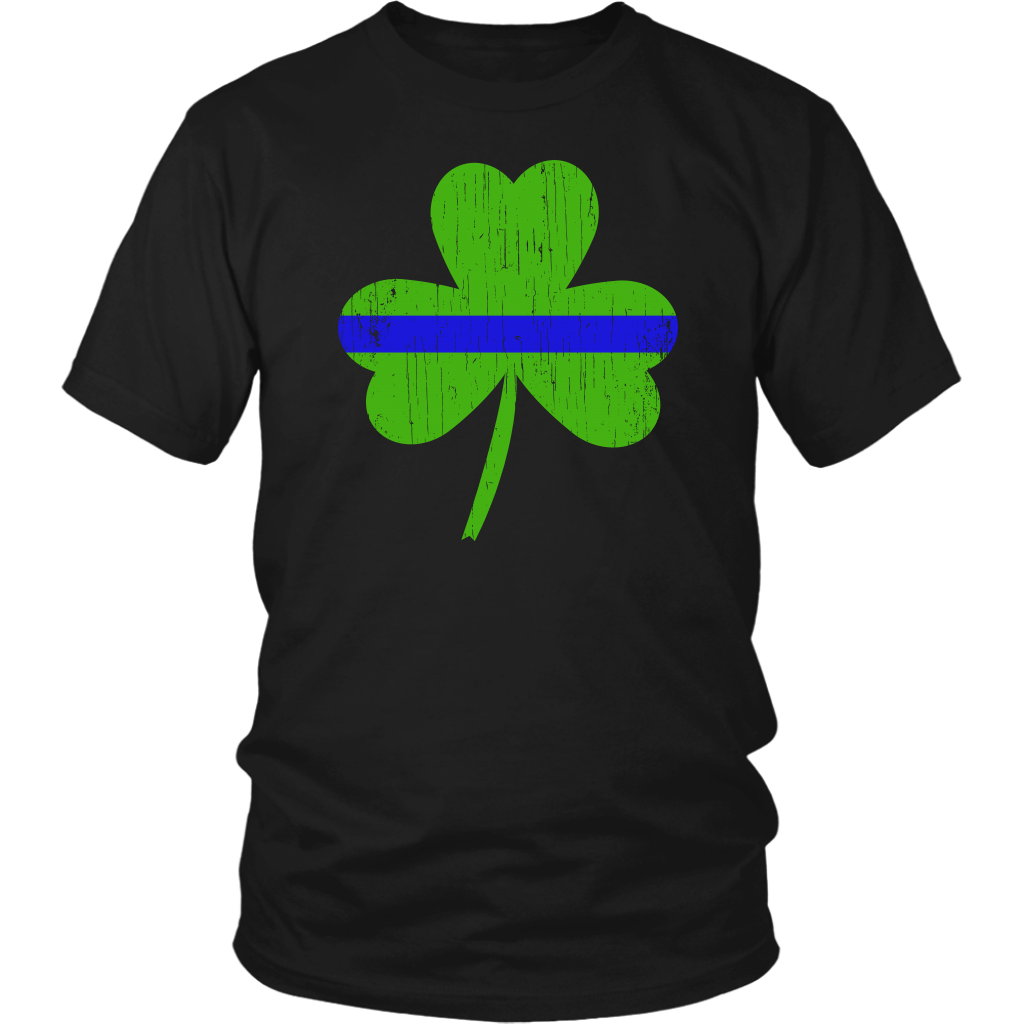 Thin Blue Line Shamrock Shirts & Hoodies