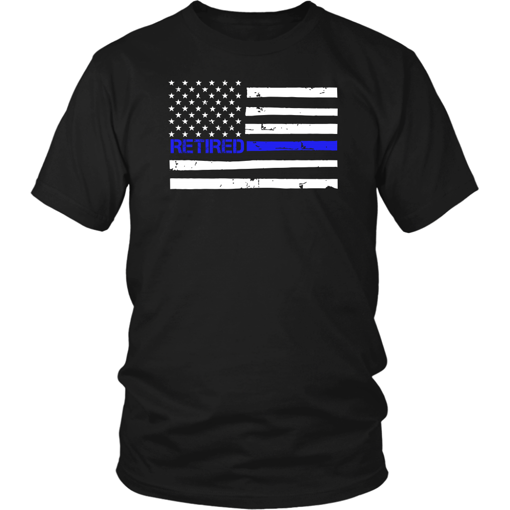 Thin Blue Line Flag Retired Shirts and Hoodies