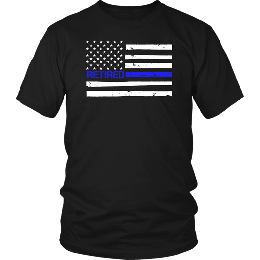 Thin Blue Line Flag Retired Shirts and Hoodies