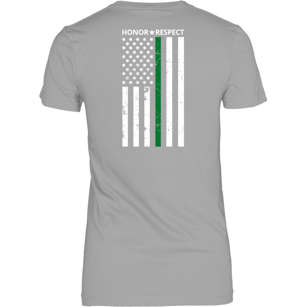 THIN GREEN LINE FLAG HONOR RESPECT SHIRTS AND HOODIES - Back design