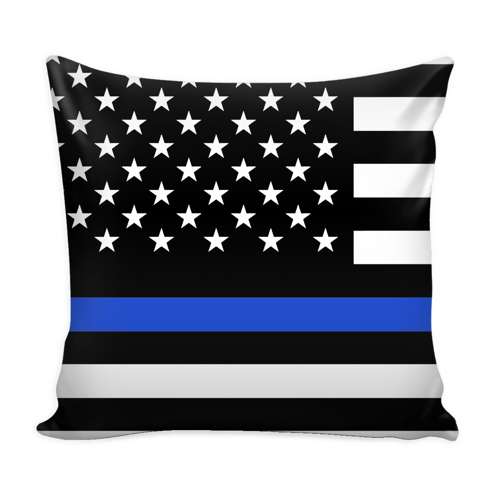 Thin Blue Line American Flag Pillow Cover