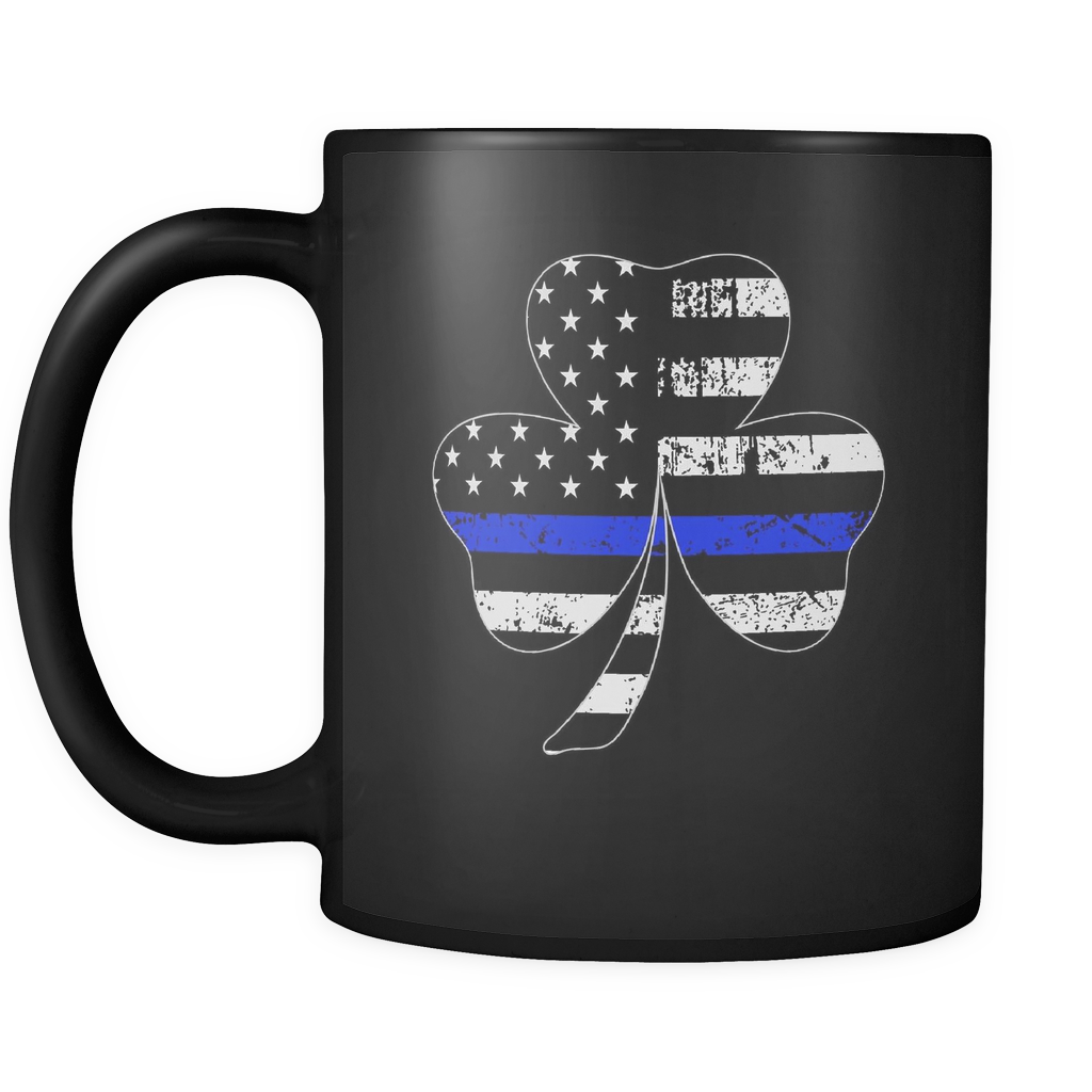 Shamrock Thin Blue Line Flag Mug