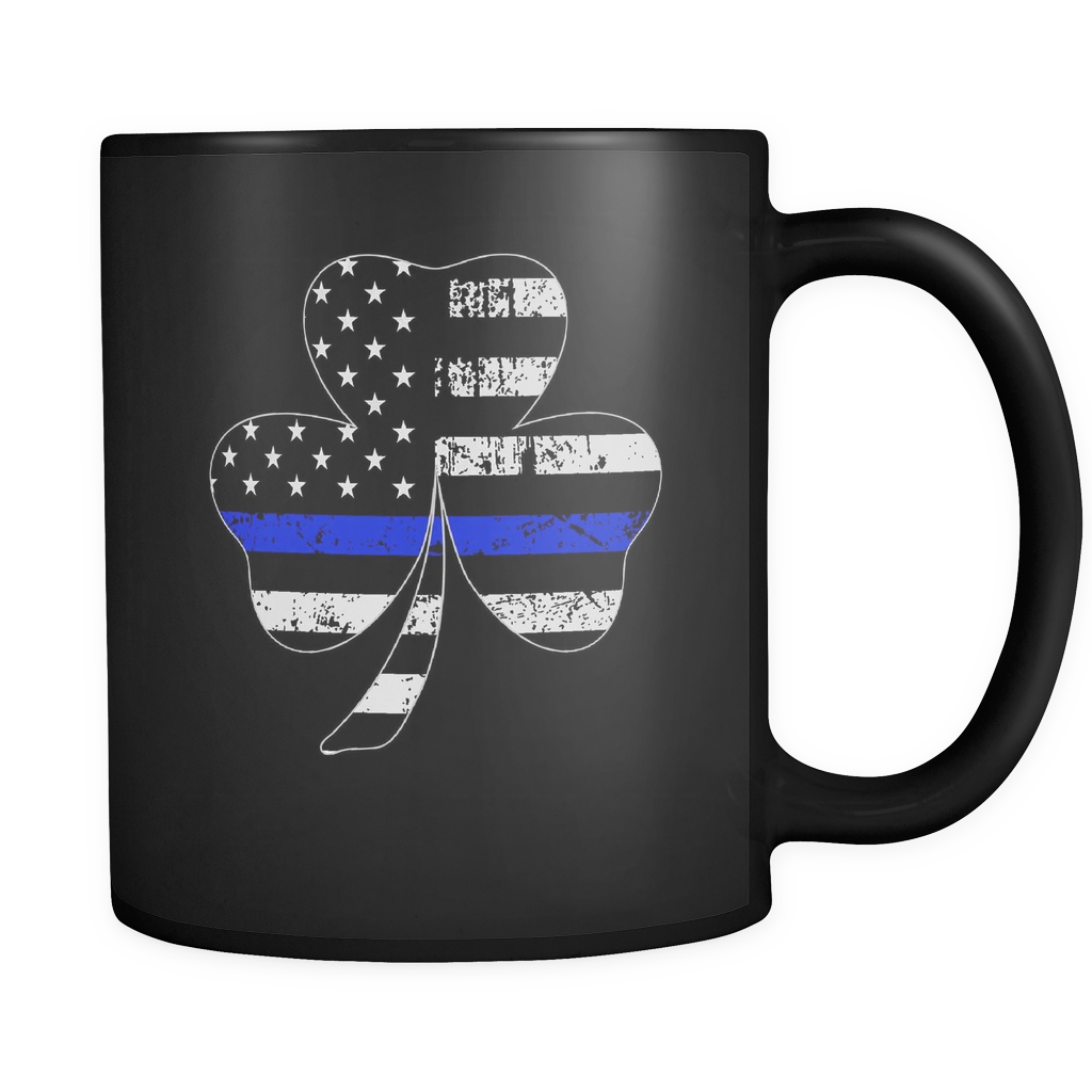 Shamrock Thin Blue Line Flag Mug