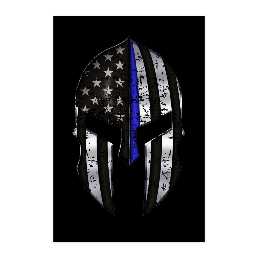 Spartan - Thin Blue Line Flag Poster