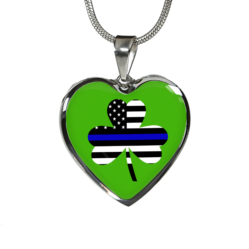 Shamrock Irish Thin Blue Line Flag Necklace or Bangle