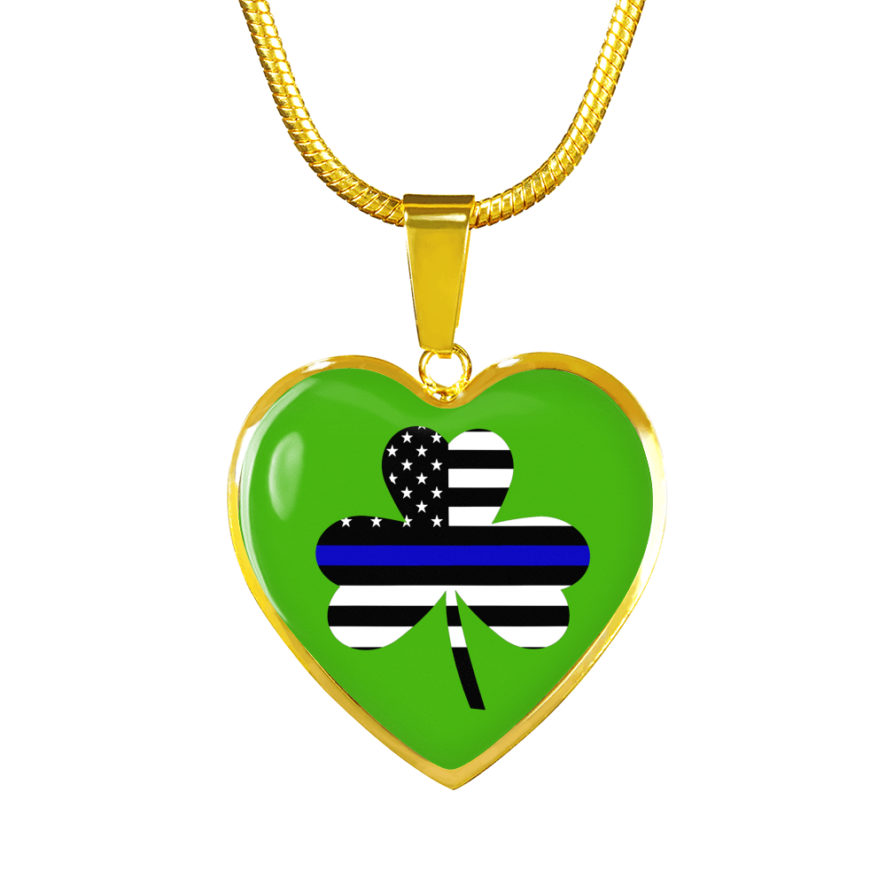 Shamrock Irish Thin Blue Line Flag Necklace or Bangle