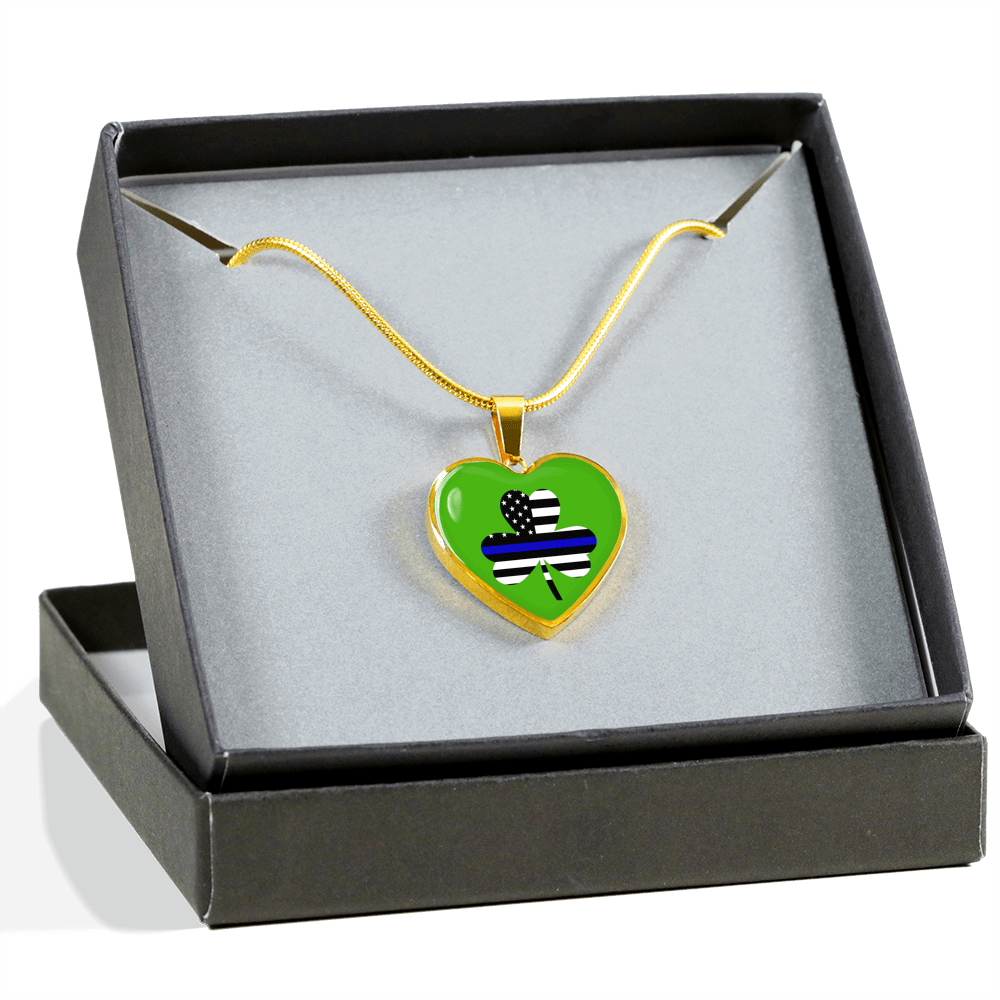 Shamrock Irish Thin Blue Line Flag Necklace or Bangle