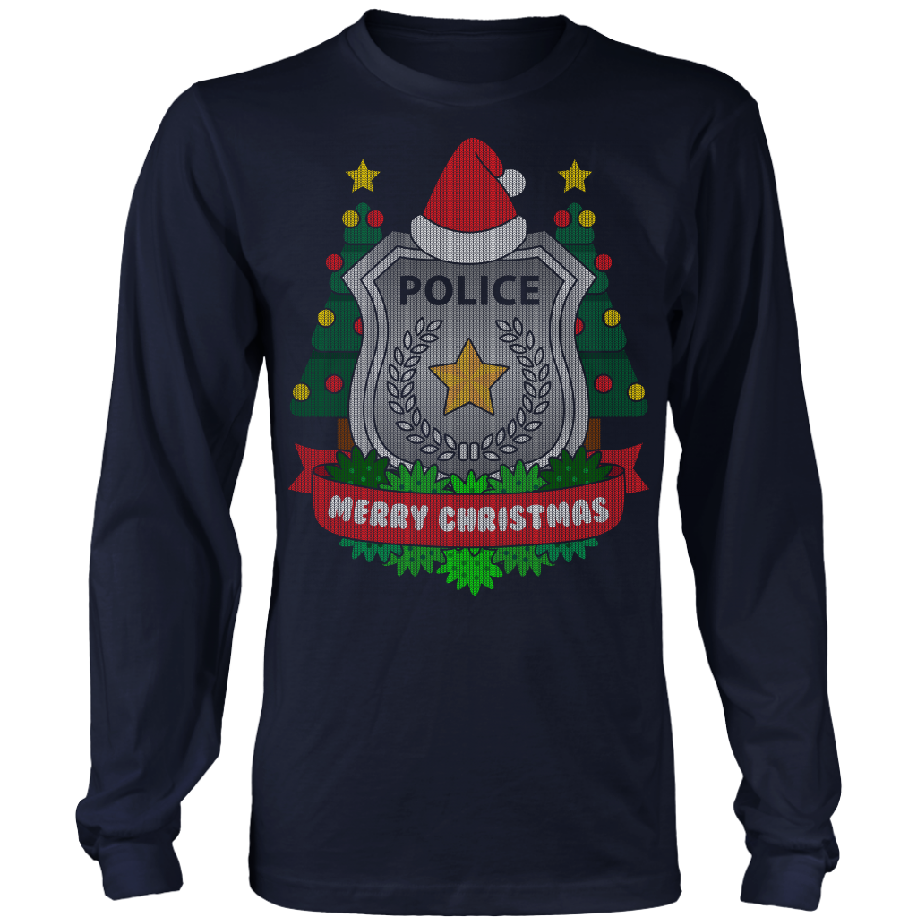 Police Badge Ugly Christmas Shirts & Sweaters
