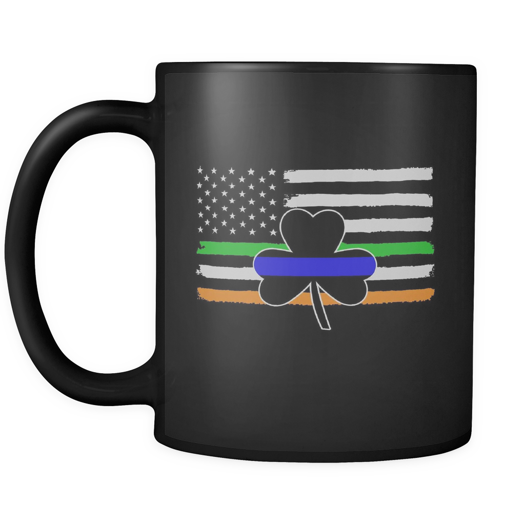 Thin Blue Line Shamrock & Irish Flag Mug