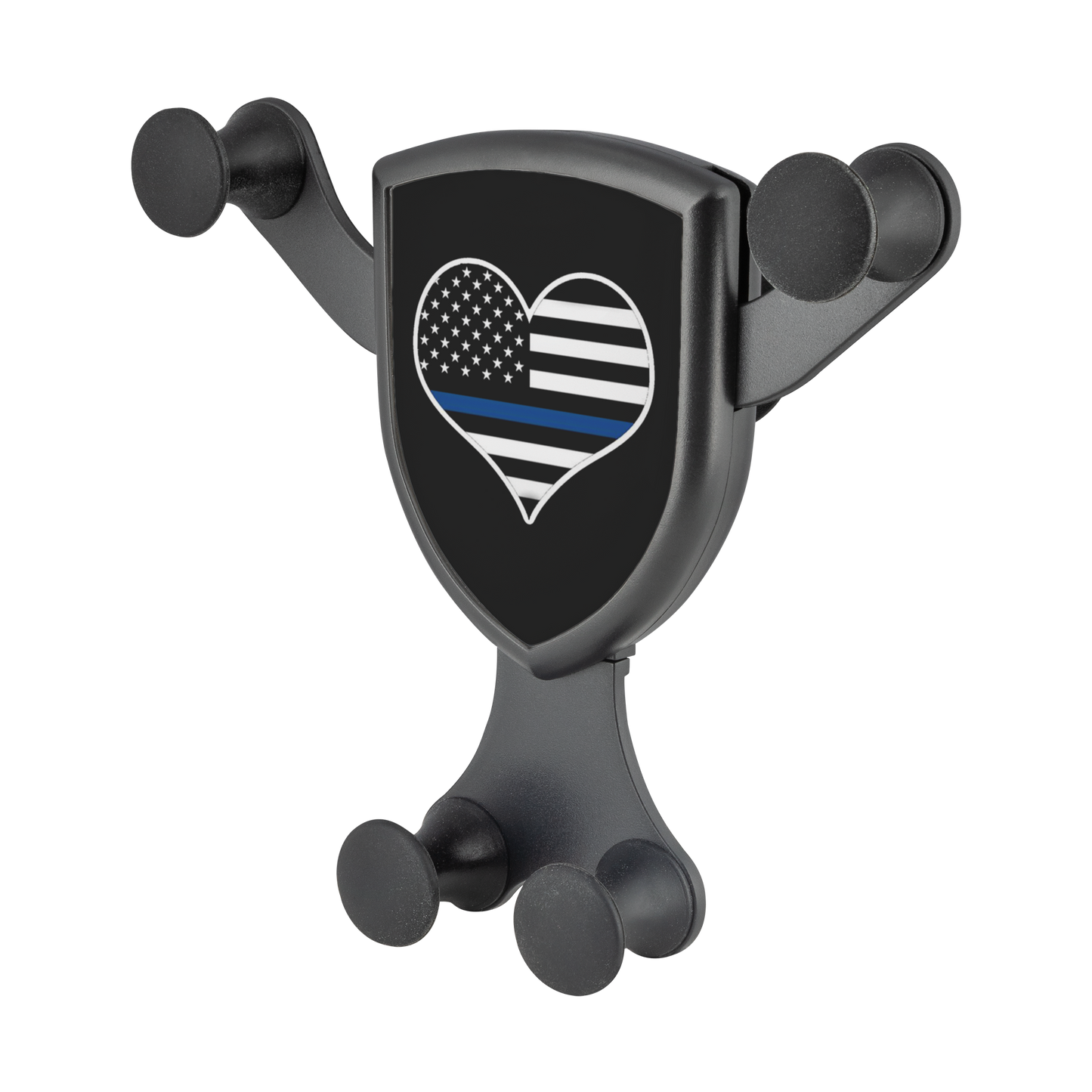 Thin Blue Line Heart Gravitis - Wireless Car Charger