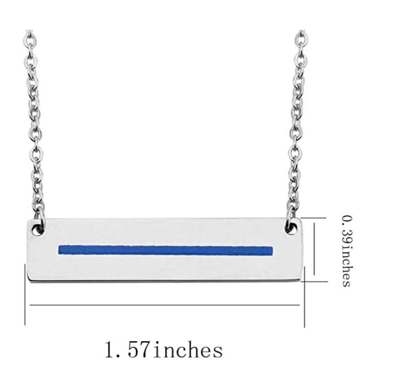 Thin Blue Line Bar Necklace