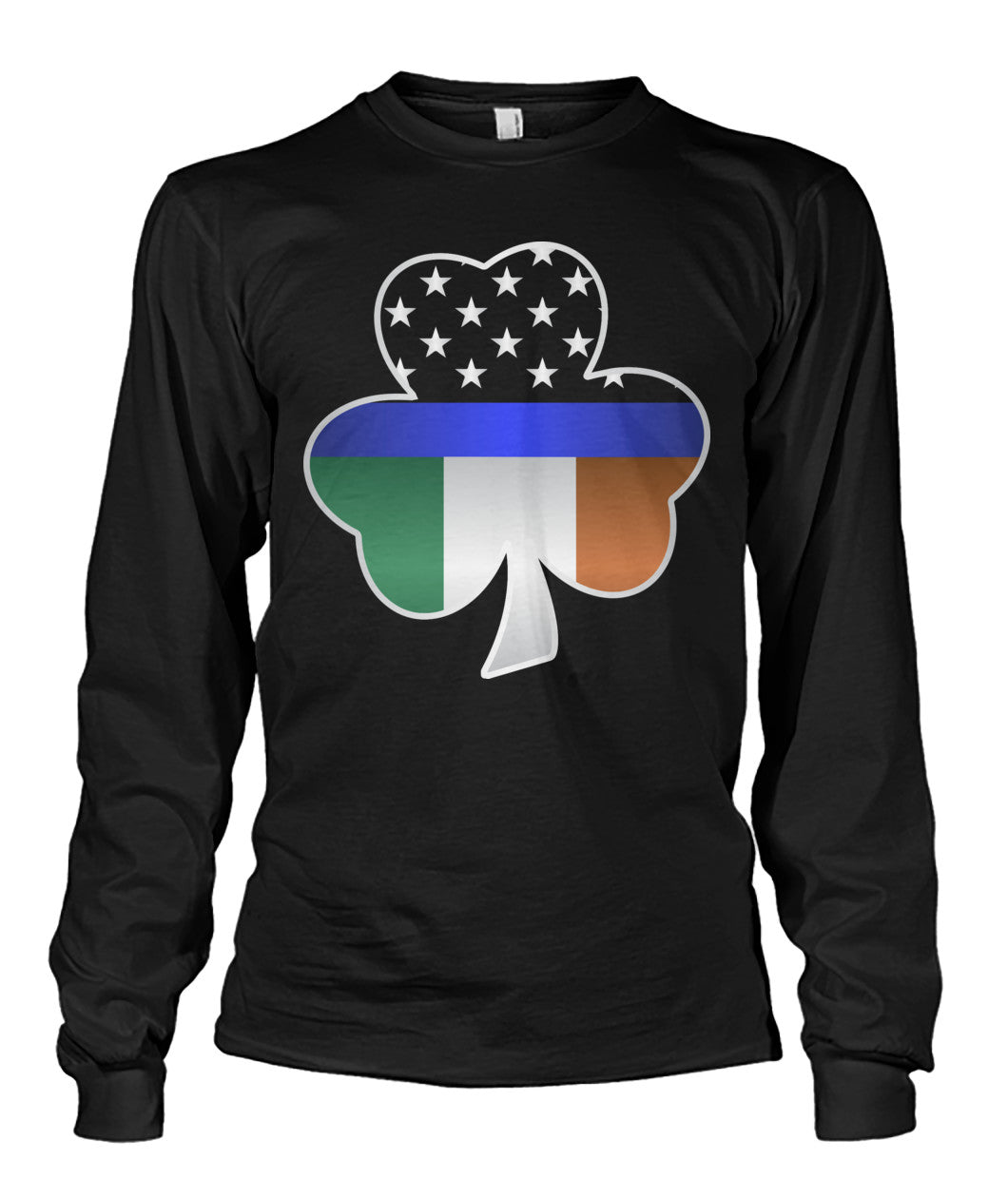 Shamrock Thin Blue Line Irish Flag Shirts and Hoodies