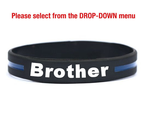 Thin blue line bracelets for mom, dad, wife, husband, son, daughter, brother, sister, grandpa, grandma, girlfriend, cousin –get the family pack & save