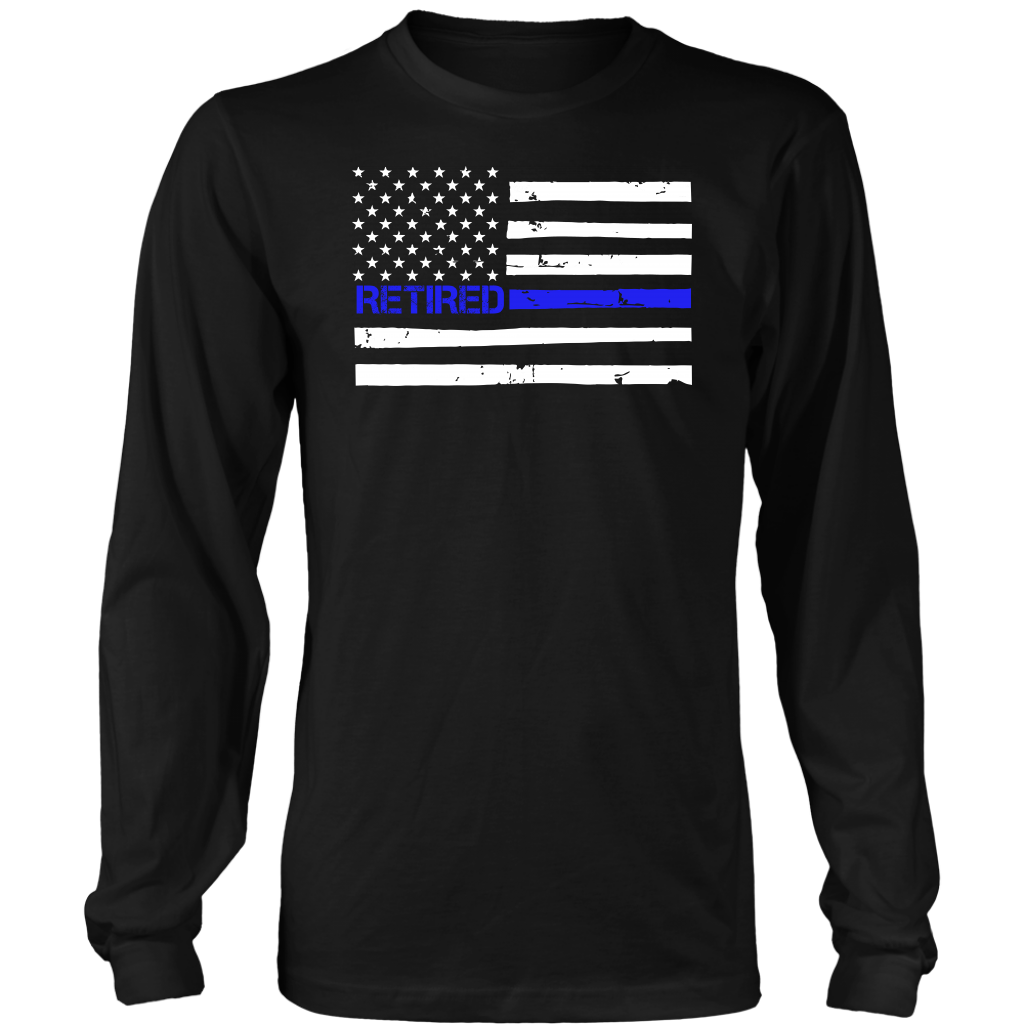 Thin Blue Line Flag Retired Shirts and Hoodies