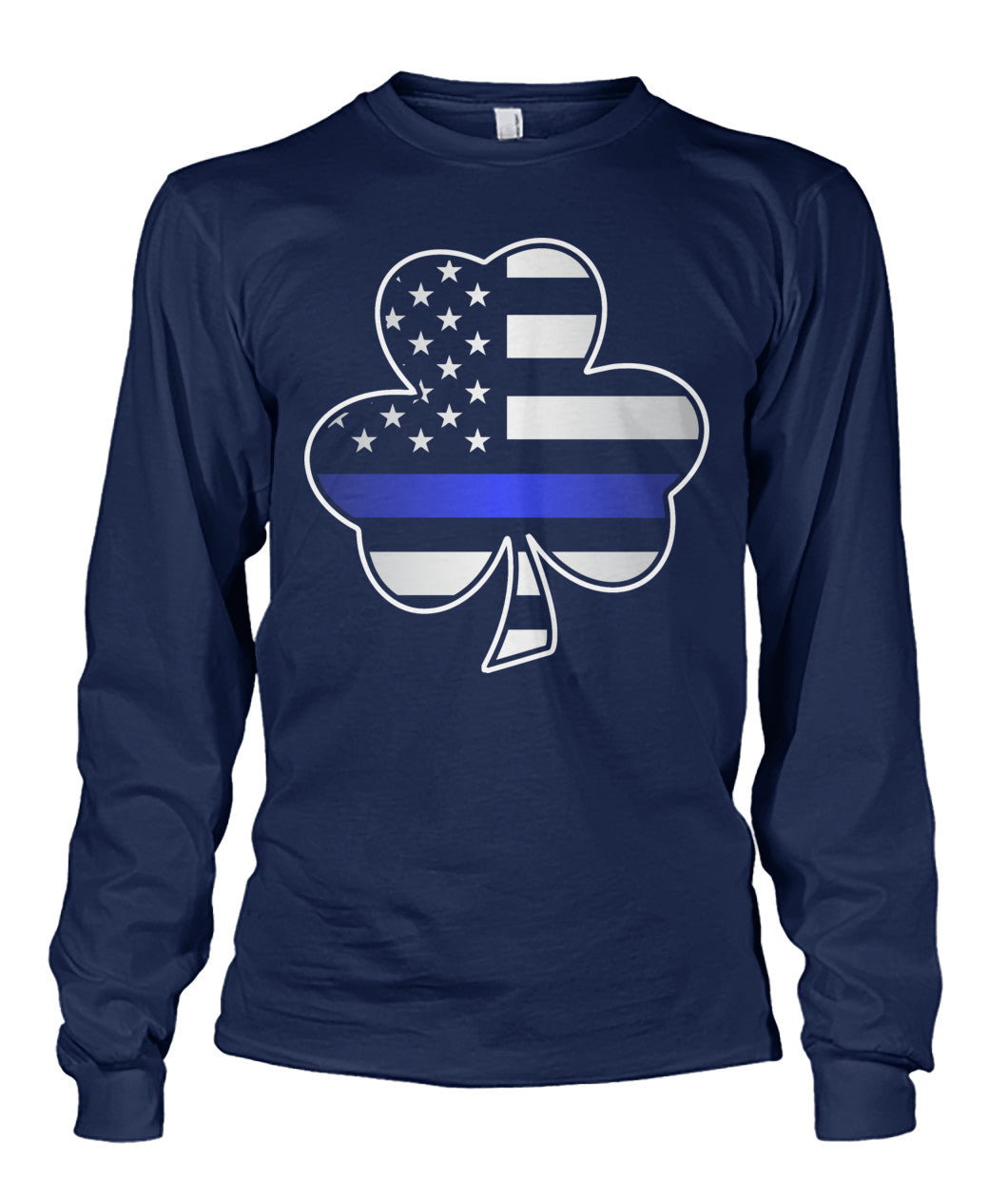 Thin Blue Line Shamrock American Flag Shirts and Hoodies
