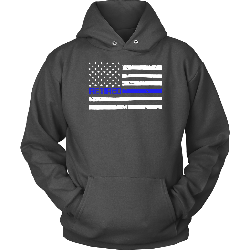 Thin Blue Line Flag Retired Shirts and Hoodies