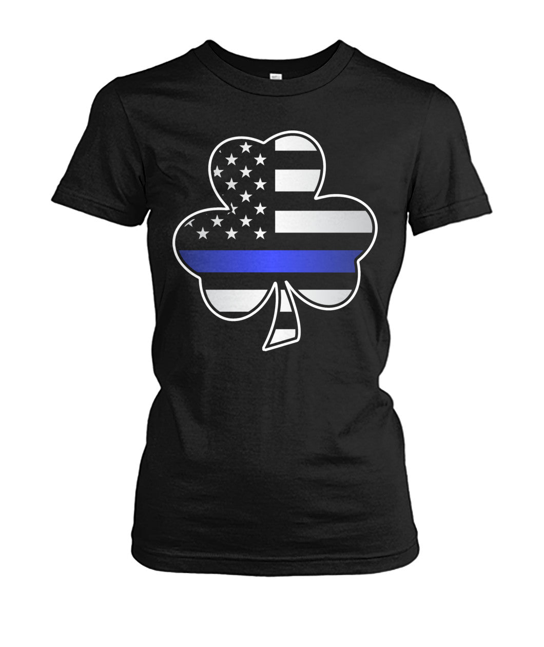 Thin Blue Line Shamrock American Flag Shirts and Hoodies