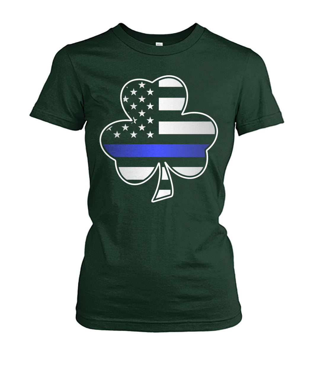 Thin Blue Line Shamrock American Flag Shirts and Hoodies